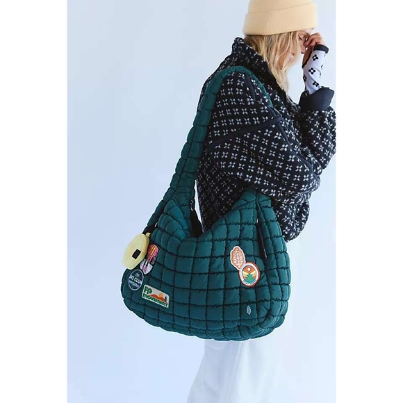 Free People Handbags - Free People Quilted Patch Carryall Bag Hunter Gatherer Green NWT